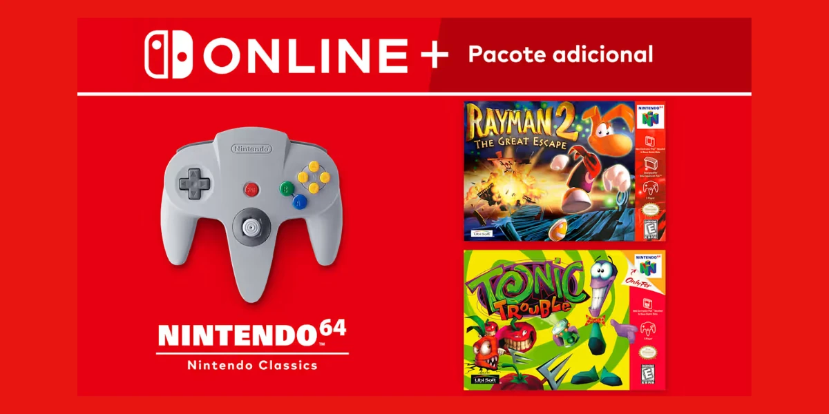 Última atualização do Nintendo Switch Online adiciona Rayman 2 e Tonic Trouble ao catálogo do Nintendo 64