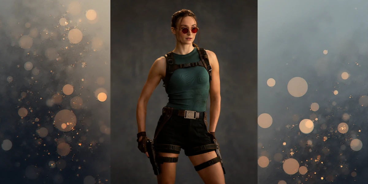 ‘Tomb Raider’: Sophie Turner é Lara Croft em primeira imagem da série live-action do Prime Video