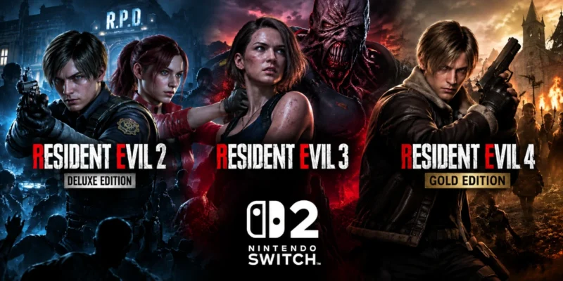 Resident Evil 2, 3 e 4 chegam ao Nintendo Switch 2 em outubro de 2026